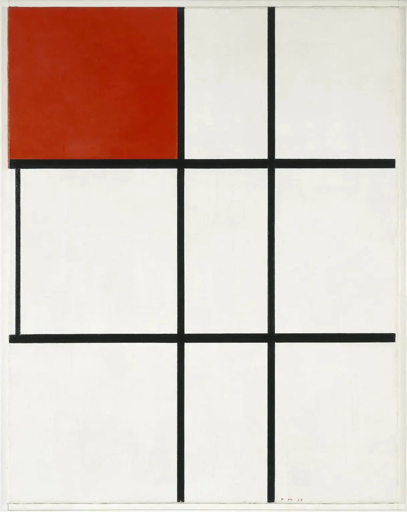 Komposition B (nr. II) med rød - Piet Mondrian