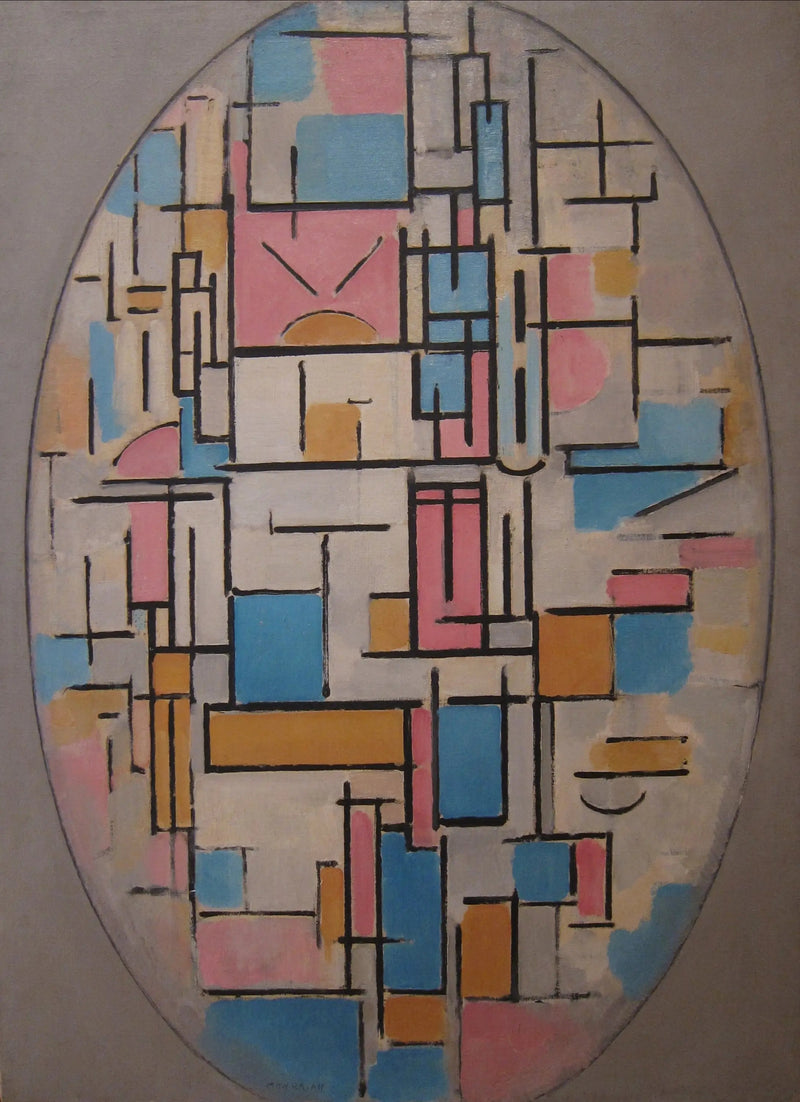 Komposition i en oval med farveplaner 1 - Piet Mondrian