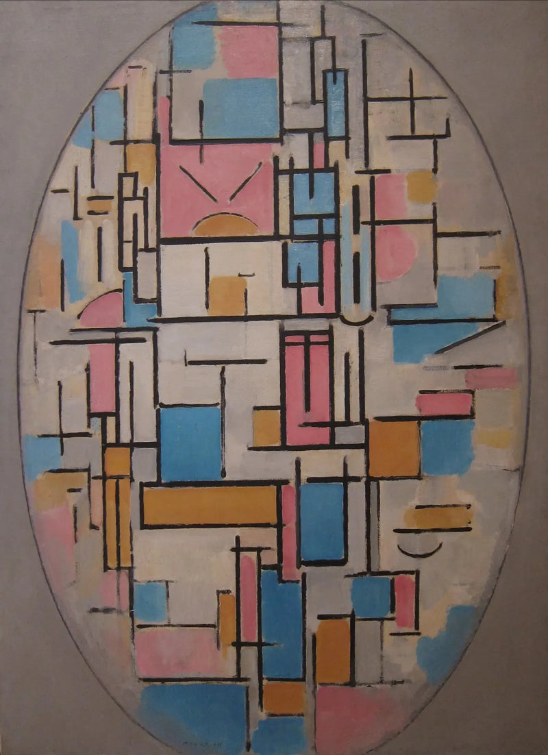 Komposition i en oval med farveplaner 1 - Piet Mondrian