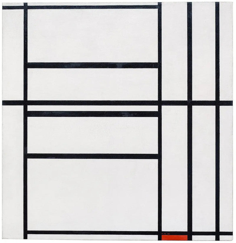 Komposition nr. 1 med grå og rød 1938 / Komposition med rød 1939 - Piet Mondrian