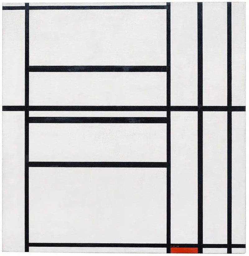 Komposition nr. 1 med grå og rød 1938 / Komposition med rød 1939 - Piet Mondrian