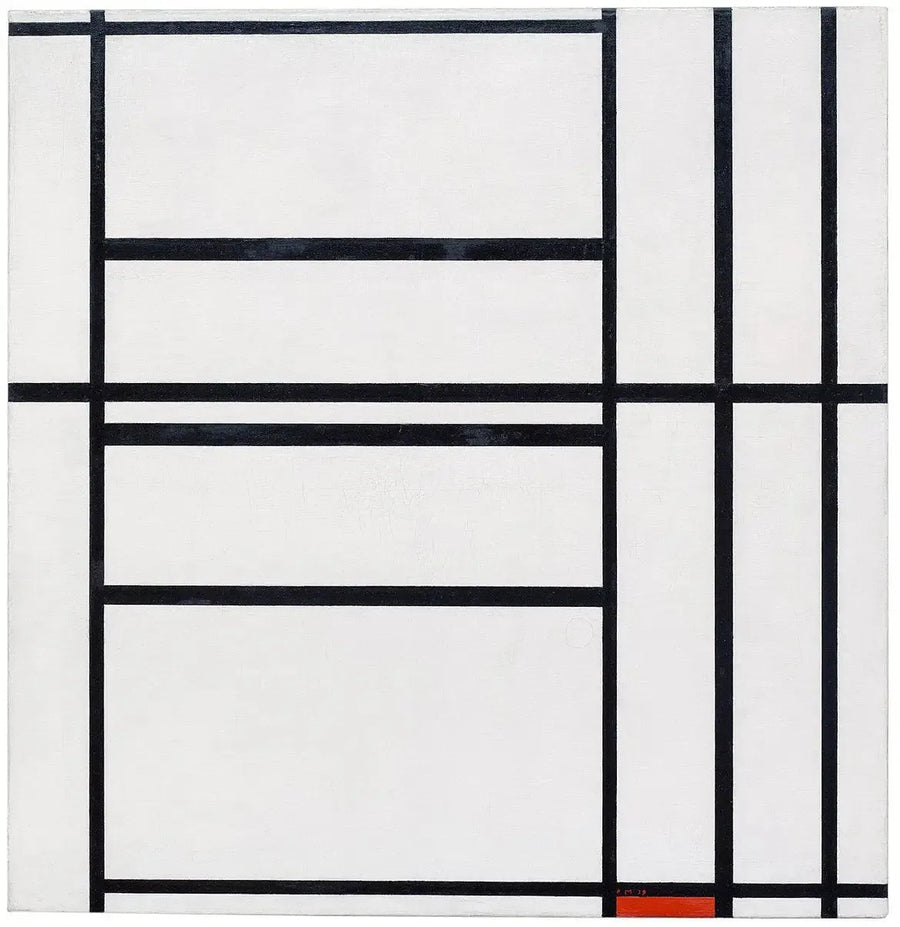 Komposition nr. 1 med grå og rød 1938 / Komposition med rød 1939 - Piet Mondrian