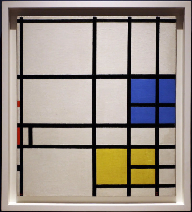 Komposition nr. 11, 1940-42--LONDON, med blå, rød og gul - Piet Mondrian