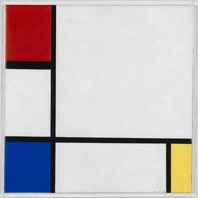 Komposition nr. IV, med rød, blå og gul - Piet Mondrian