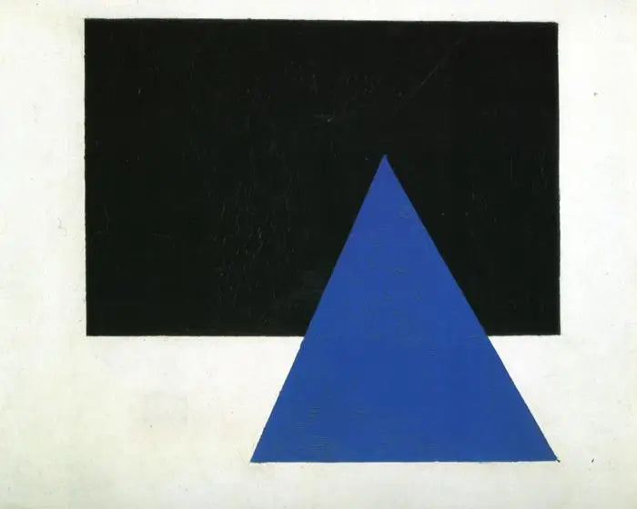 Suprematisme-komposition med blå trekant og sort rektangel - Kazimir Malevich