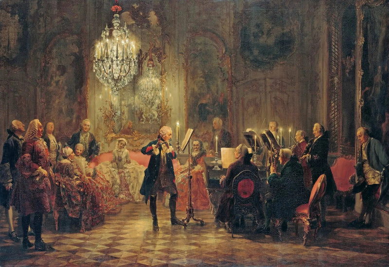 Frédéric den Store fløjtekoncert i Sanssouci - Adolph von Menzel