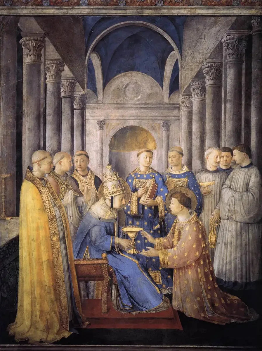 Dedikation af diakonen Saint Laurent - Fra Angelico