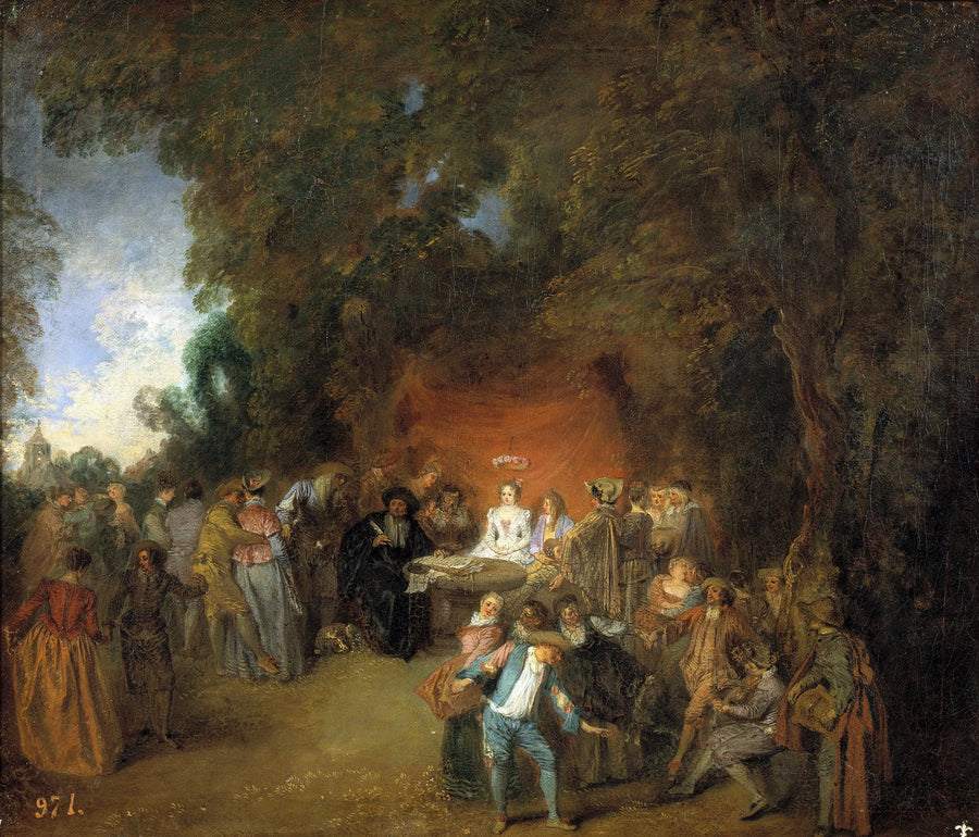 Ægteskabskontrakt og traditionel dans - Antoine Watteau