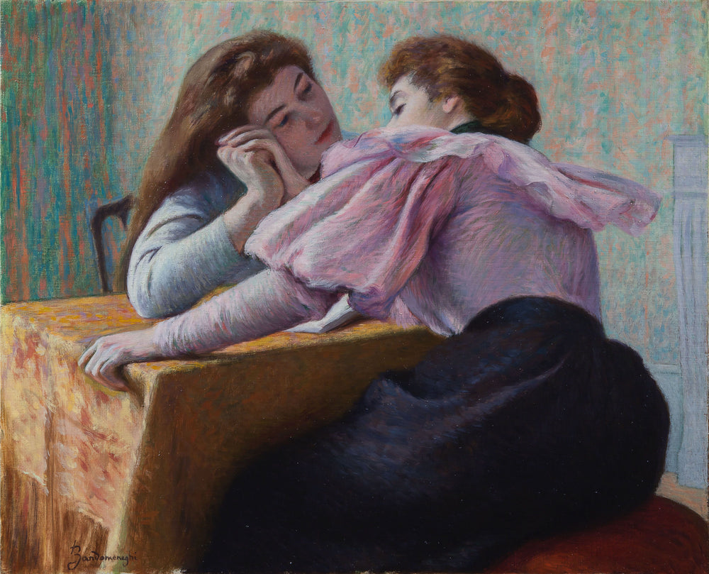 Conversation à table - Federico Zandomeneghi image 1 reproduction de peinture à l’huile