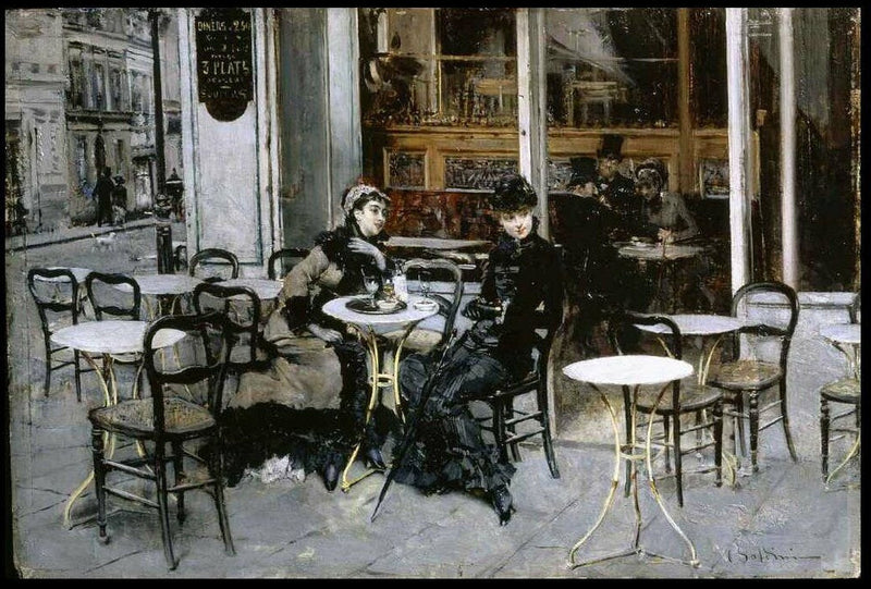 Samtale på caféen - Giovanni Boldini