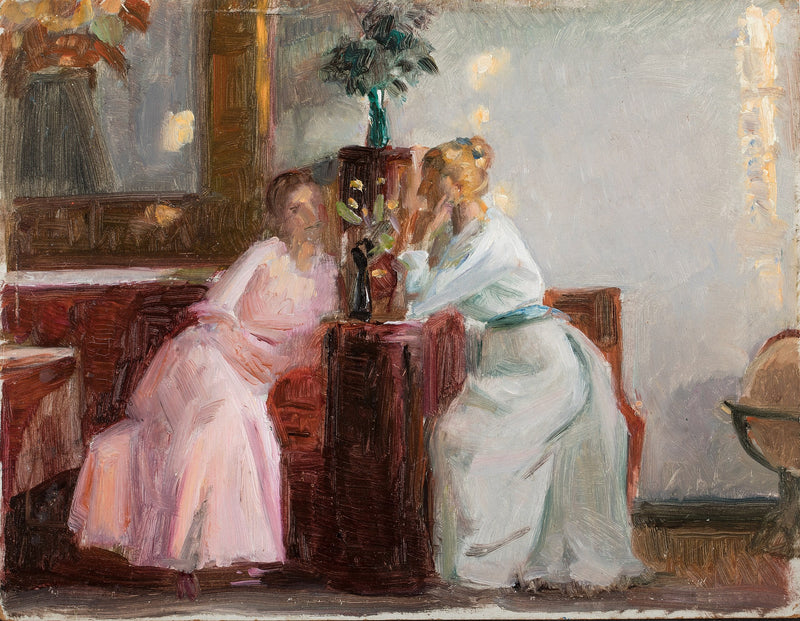 Samtale i Vestrummet - Michael Peter Ancher