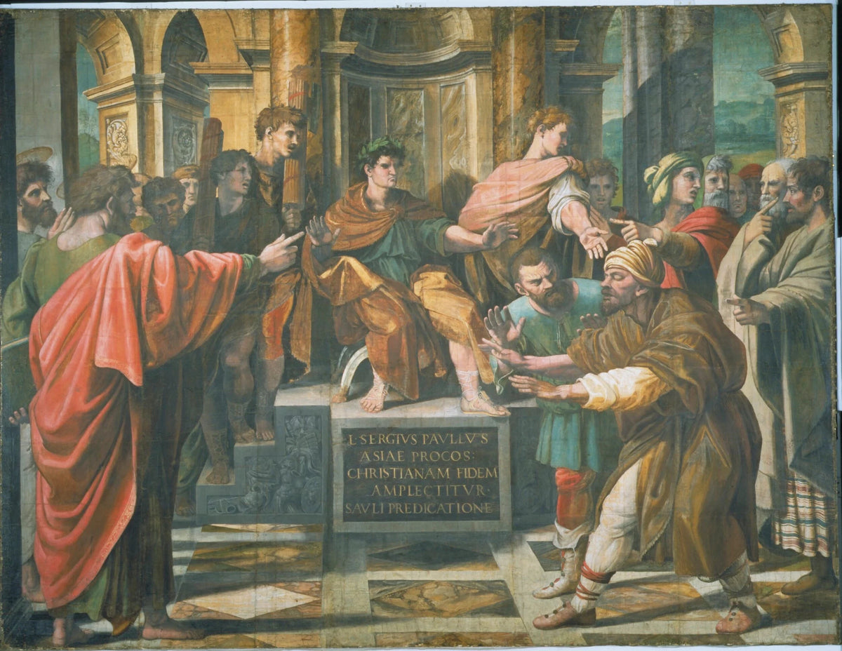 Prokonsulens omvendelse eller Elymas' blindhed, omkring 1515-1516 - Raphaël