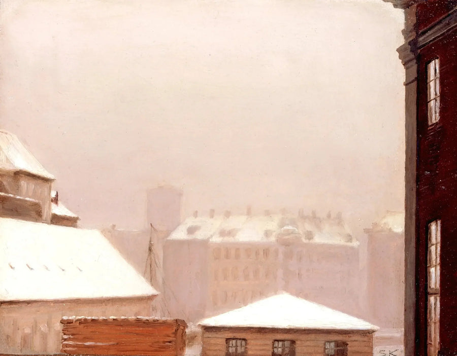 København: tagene under sneen - Peder Severin Krøyer