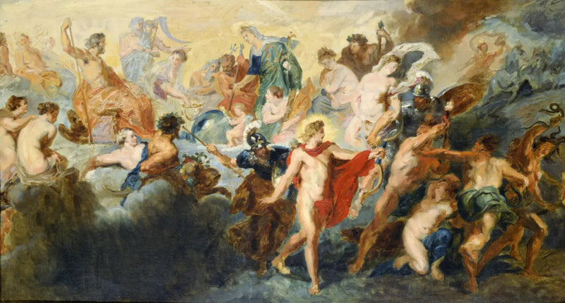 Kopi efter maleriet af Rubens « Guds Råd » - Pierre-Auguste Renoir
