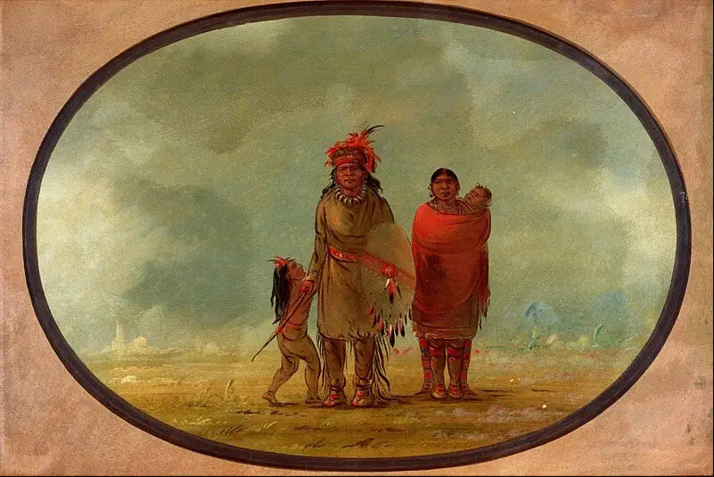 Copper Chief sa femme et ses enfants - George Catlin - Alpha Reproduction