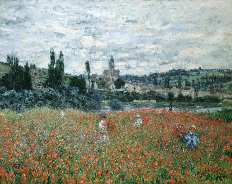 Valmuemark i nærheden af Vétheuil W536 - Claude Monet