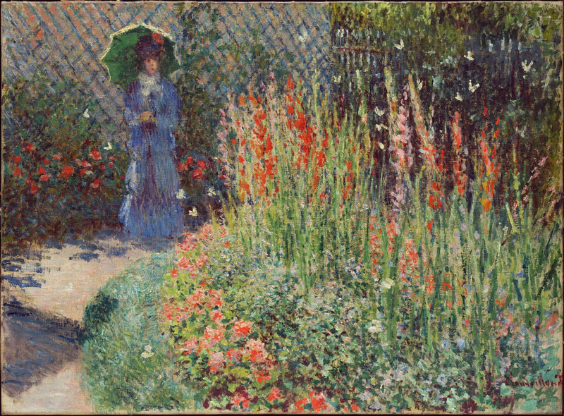 Kurv med blomster (Les Glaïeuls) W414 - Claude Monet
