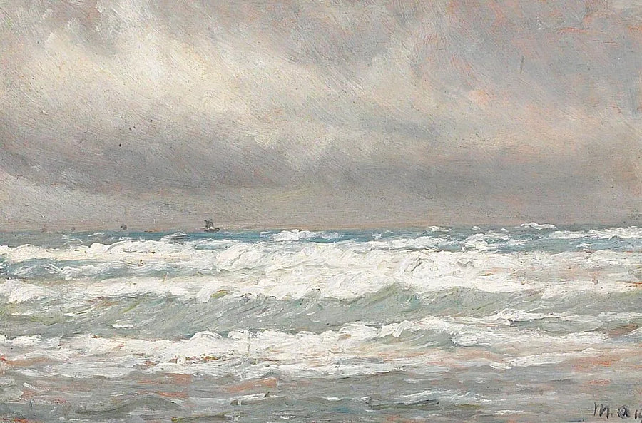 Kyst på en blæsende dag. - Michael Peter Ancher