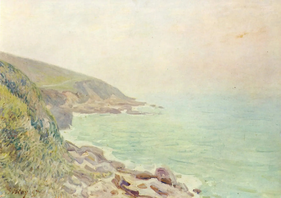 Wales' kyster i tåge - Alfred Sisley
