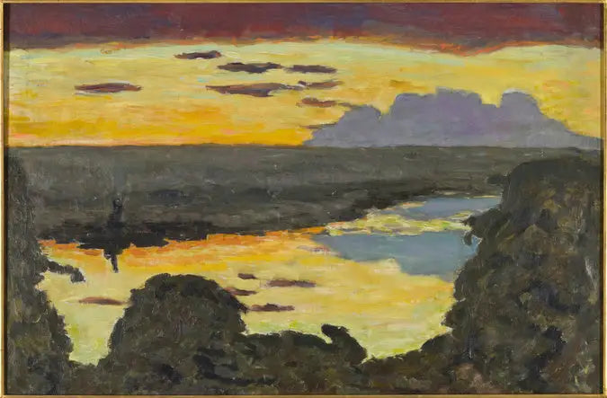 Solnedgang, flodbred - Pierre Bonnard