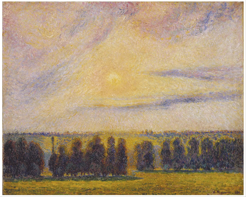 Solnedgang ved Éragny - Camille Pissarro