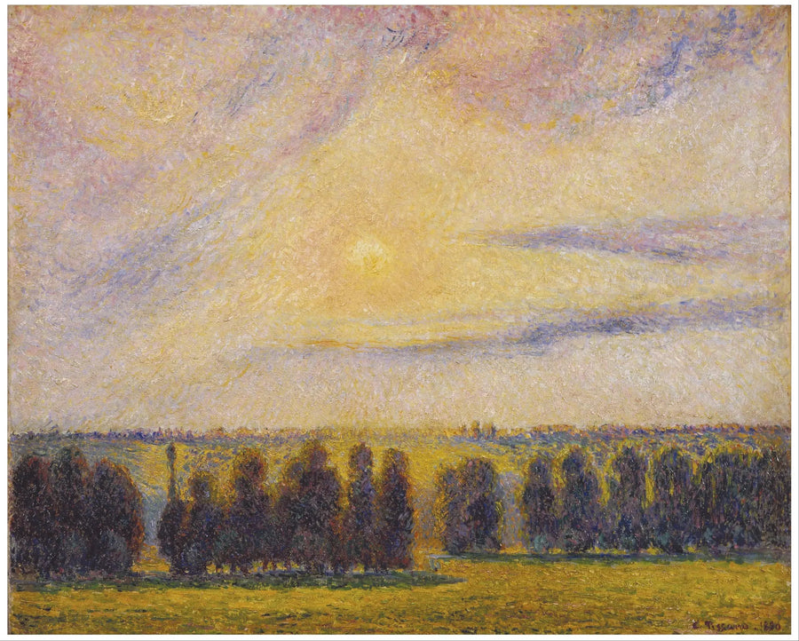 Solnedgang ved Éragny - Camille Pissarro