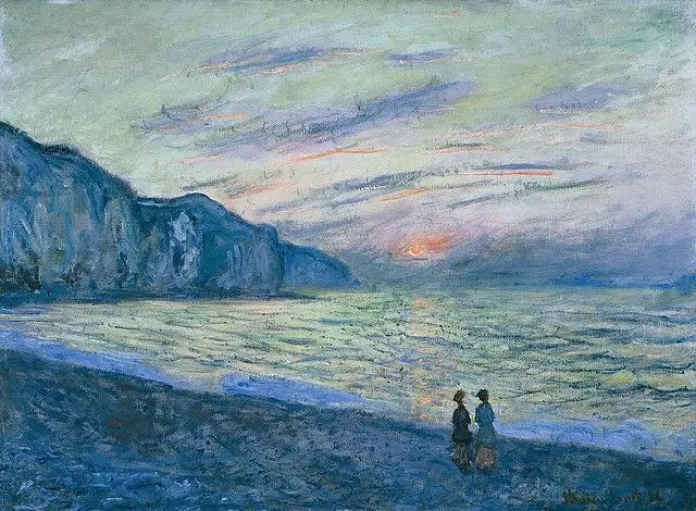 Solnedgang i Pourville - Claude Monet