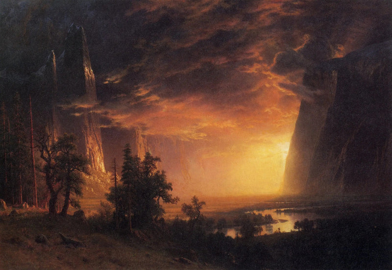 Solnedgang i Yosemite-dalen - Albert Bierstadt