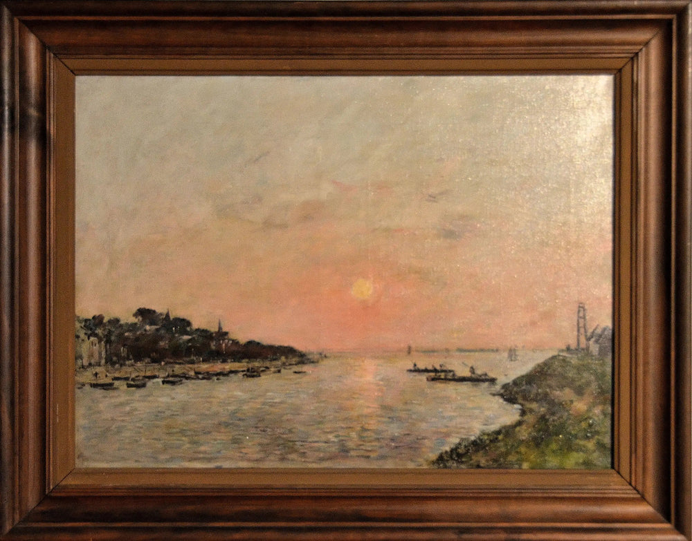 Coucher de soleil, Saint-Valéry-sur-Somme - Eugène Boudin image 1 copie peinte à la main à l’huile