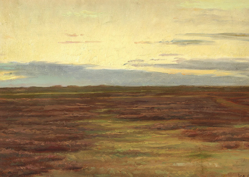 Solnedgang over Brovandene, syd for Skagen. - Michael Peter Ancher