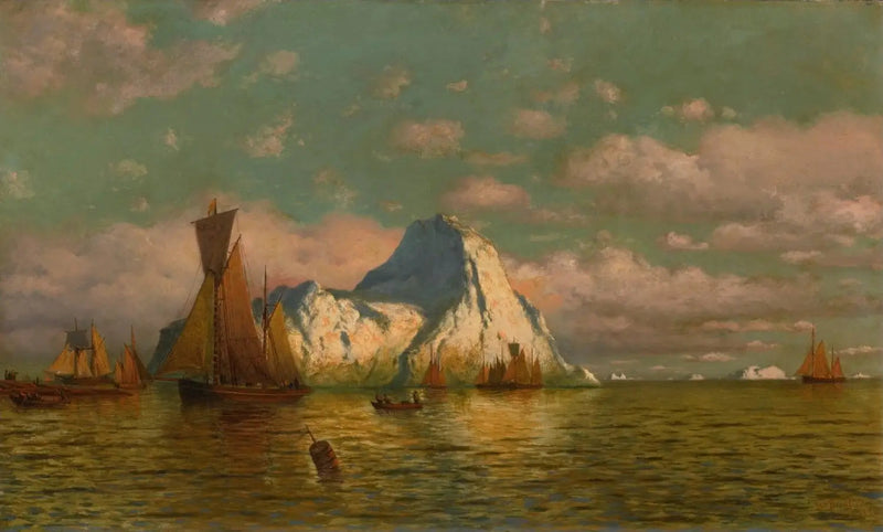 Solnedgang over havet og jorden - William Bradford