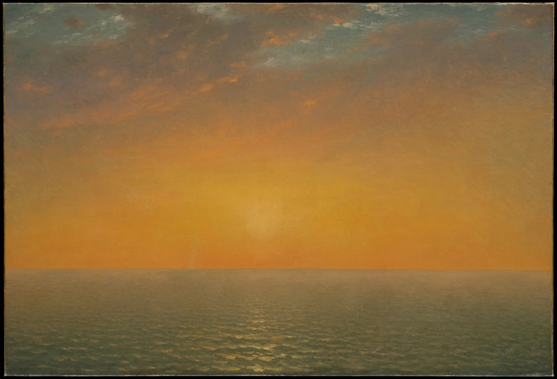 Solnedgang over havet - John Frederick Kensett