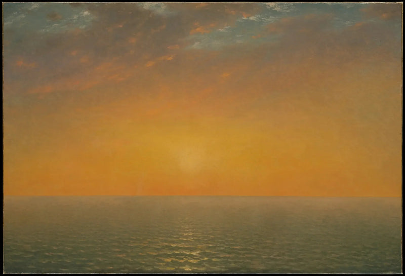 Solnedgang over havet - John Frederick Kensett