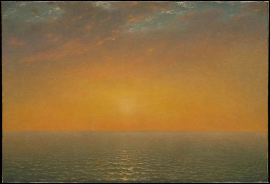 Solnedgang over havet - John Frederick Kensett