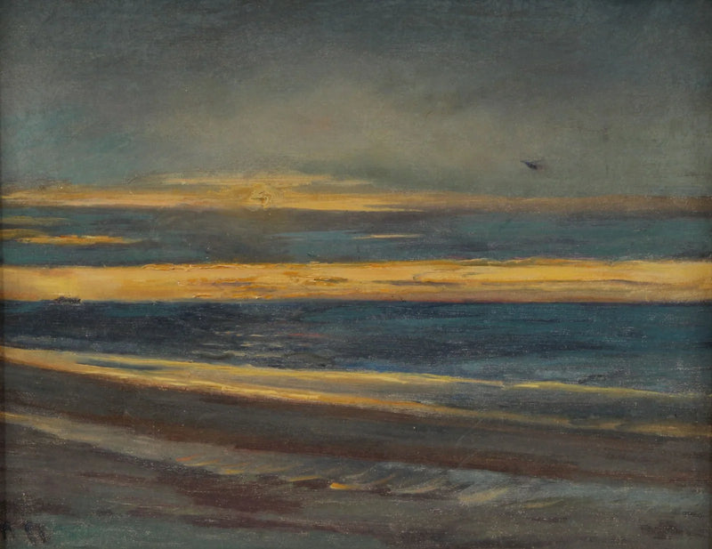 Solnedgang over havet. - Michael Peter Ancher
