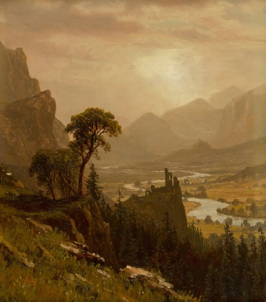 Solnedgang over bjerget - Albert Bierstadt