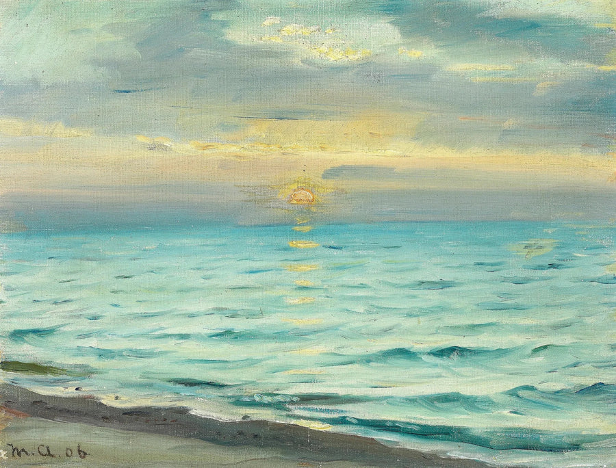 Solnedgang på Skagen strand. - Michael Peter Ancher