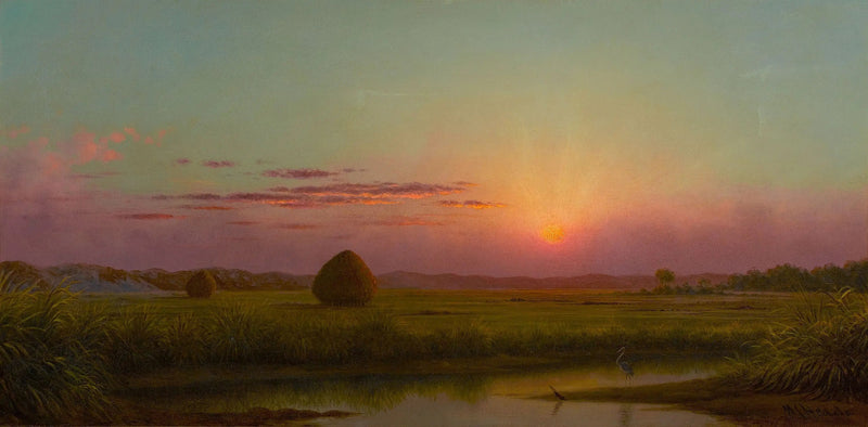 Solnedgang over marsken - Martin Johnson Heade