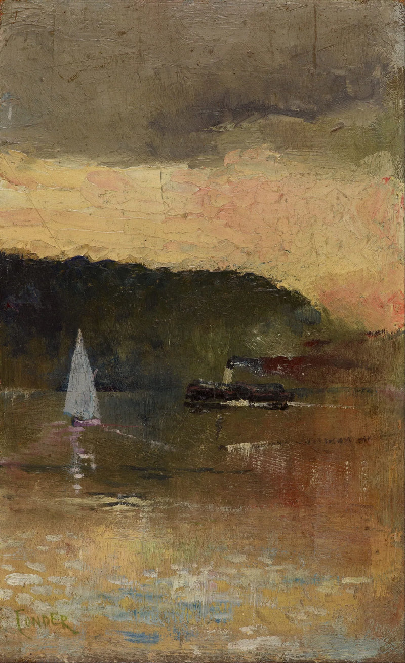 Solnedgang over Sydney havn - Charles Conder