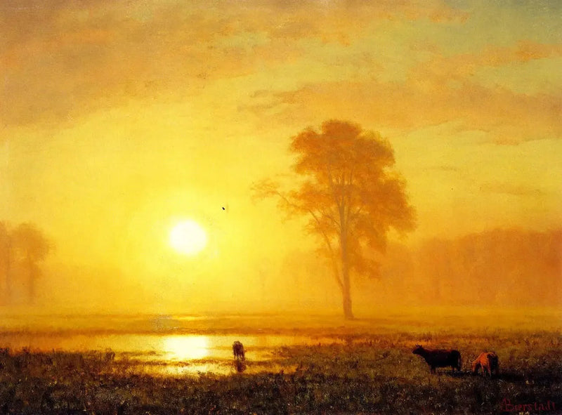 Solnedgang over sletterne - Albert Bierstadt