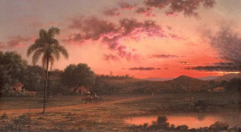Solnedgang: en scene i Brasilien - Martin Johnson Heade