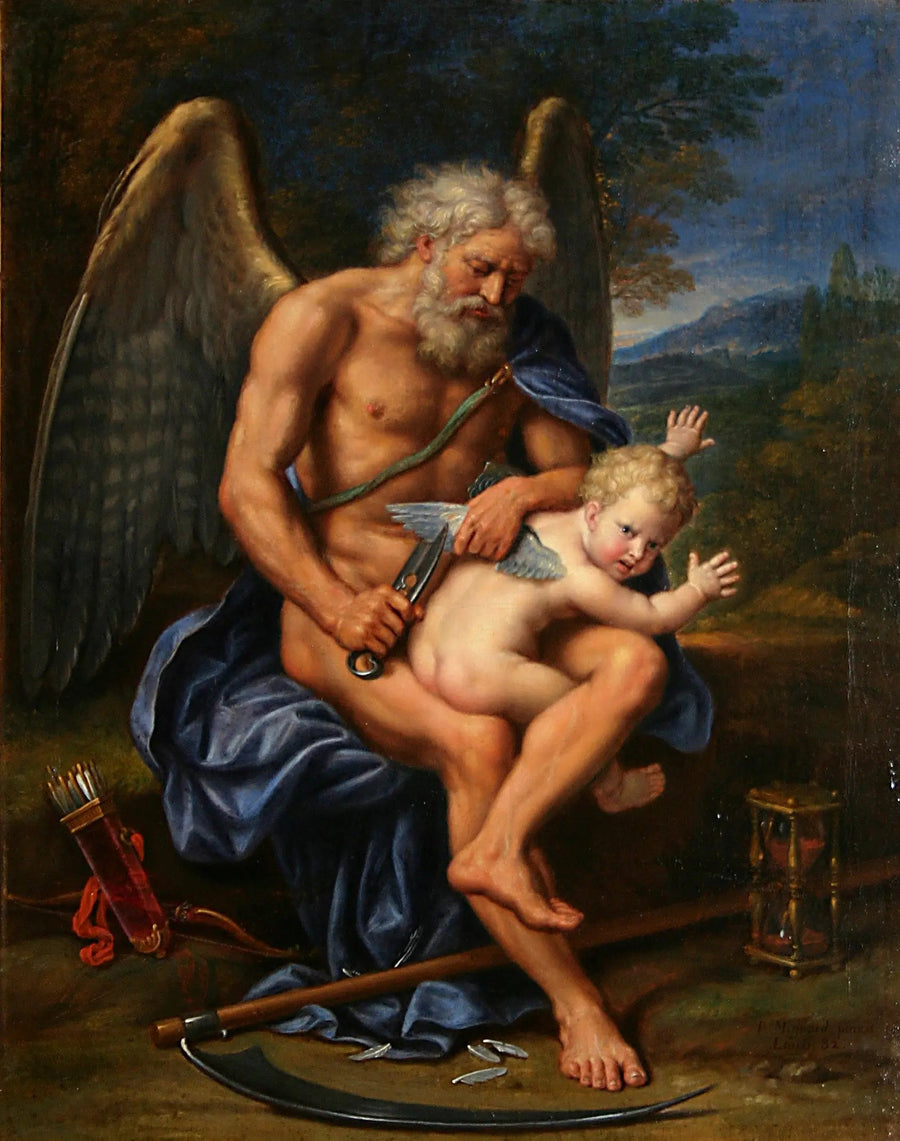 Skær tiden med Cupids vinger - Pierre Mignard