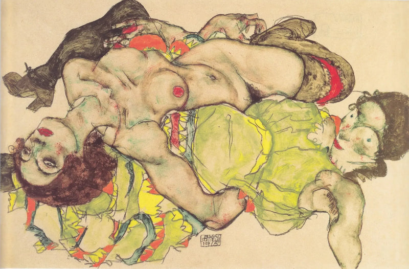 Kærlighedspar af kvinder - Egon Schiele