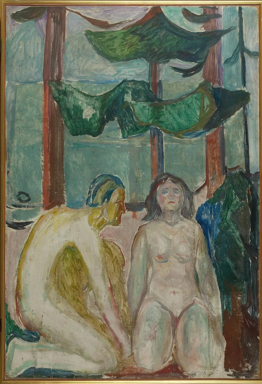 Nøgen par under træerne - Edvard Munch