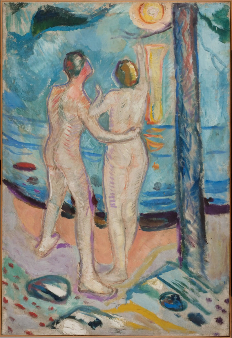 Nøgenpar på stranden - Edvard Munch
