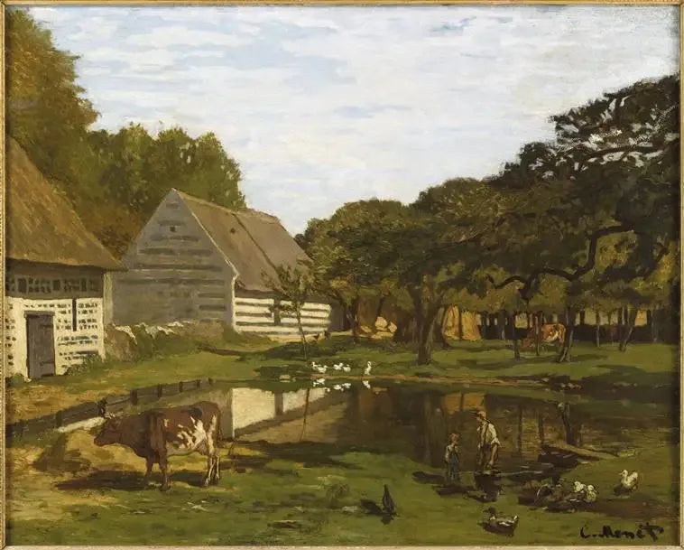 Gårdsplads i Normandiet - Claude Monet
