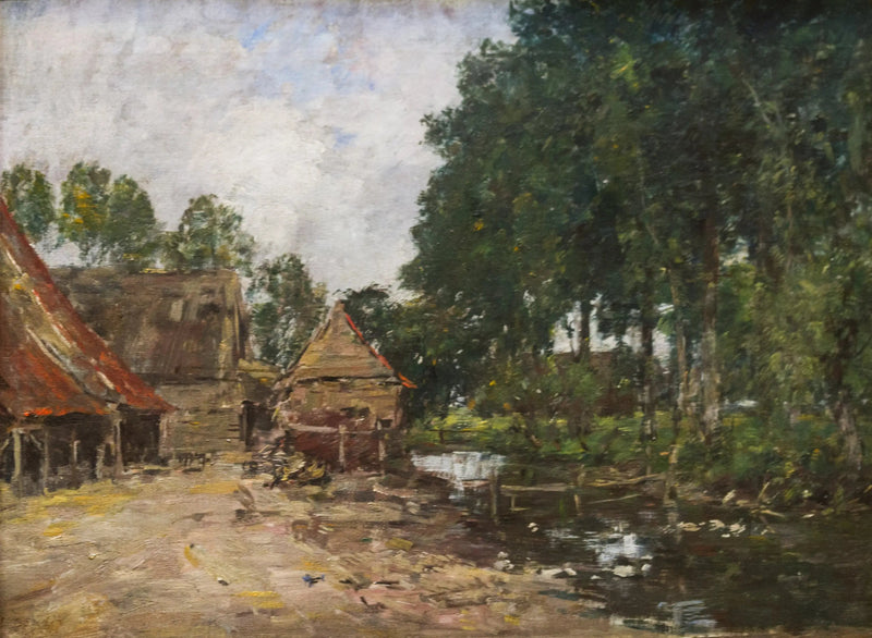 Gårdsplads - Eugène Boudin
