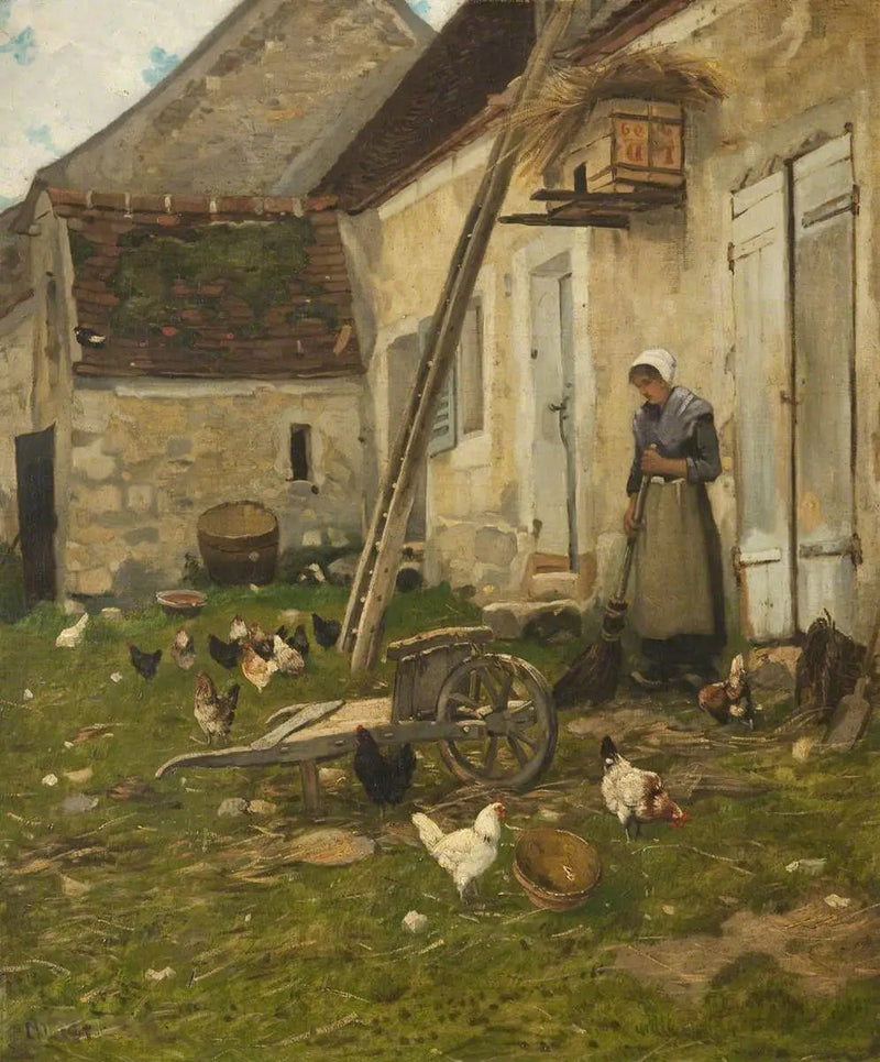 Gårdsplads - Jean-François Millet