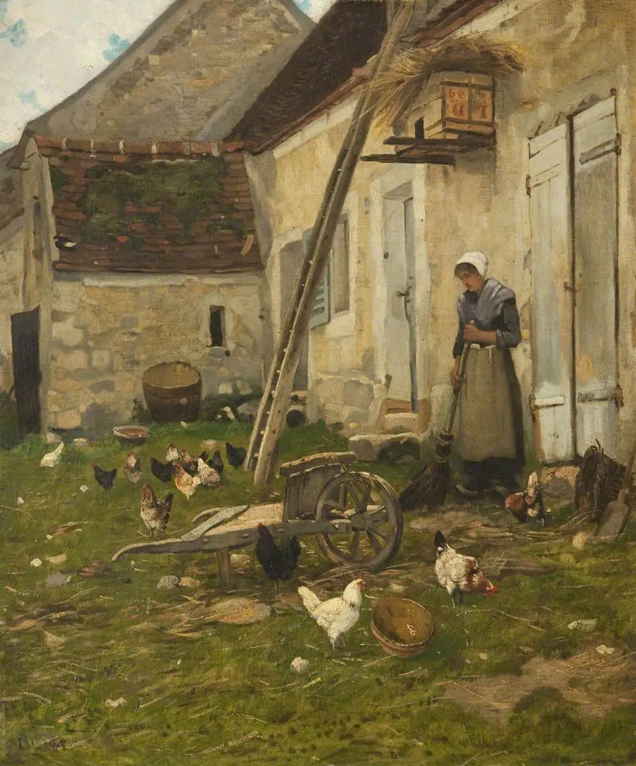 Gårdsplads - Jean-François Millet