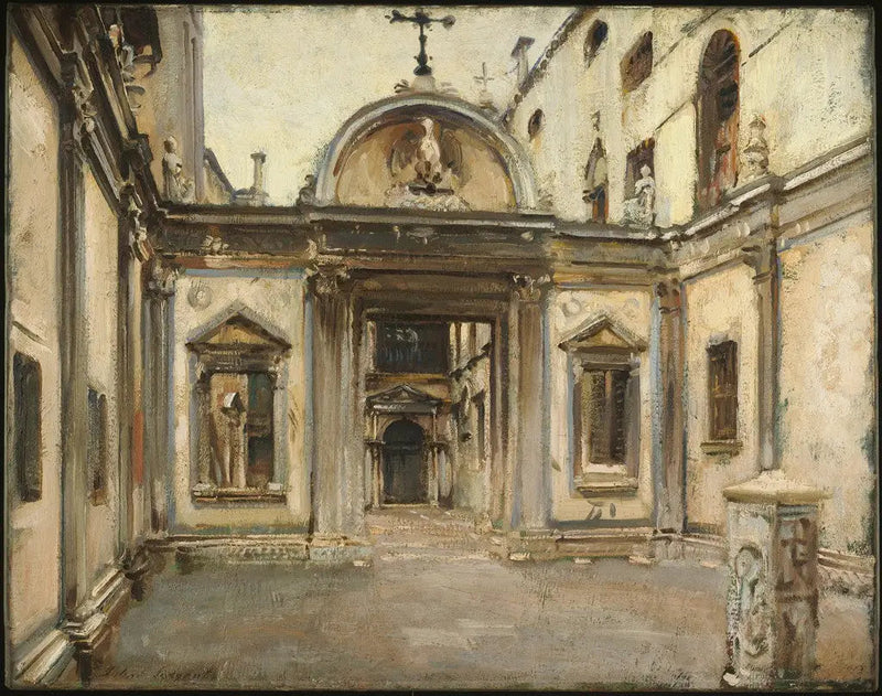 Gården af Scuola Grande di San Giovanni Evangelista, Venedig, Italien. - John Singer Sargent